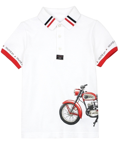 Mayoral Boy's Polo with Motorcycle Print