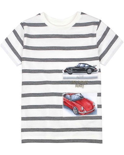 Mayoral Boy's Striped T-shirt with Cars
