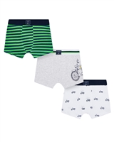 Mayoral Boy's 3-Piece Printed Boxers Set in Green/Grey/White