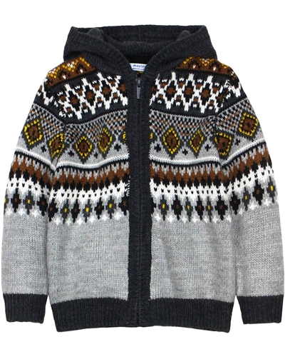 Mayoral Boy's Fair Isle Hooded Cardigan