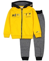 Mayoral Boy's Three-piece Track Suit in Yellow/Charcoal