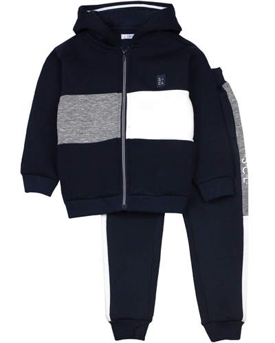 Mayoral Boy's Three-piece Track Suit in Navy/Grey