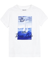 Mayoral Boy's T-shirt with Yacht Print in Blue