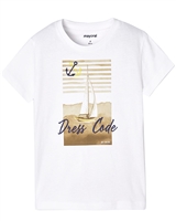 Mayoral Boy's T-shirt with Yacht Print in Camel