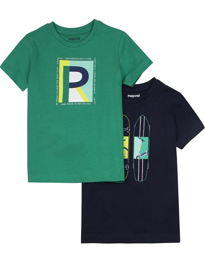 Mayoral Boy's Set of Two T-shirt with Skateboard Print