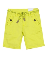 Mayoral Boy's Poplin Shorts with Belt in Yellow
