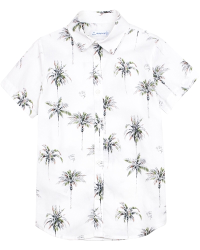 Mayoral Boy's Short Sleeve Shirt in Palms Print