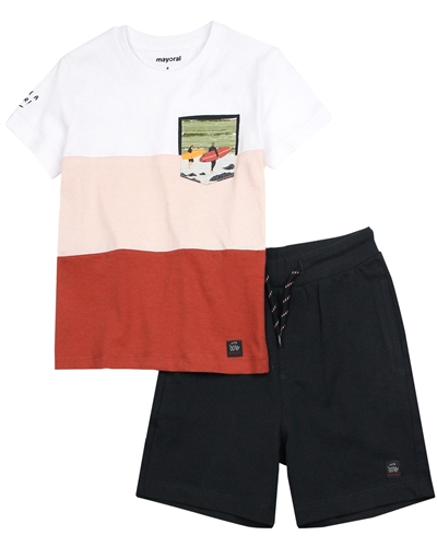 Mayoral Boy's Colour-block t-shirt and Shorts Set