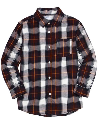 Mayoral Boy's Plaid Shirt in Burgundy