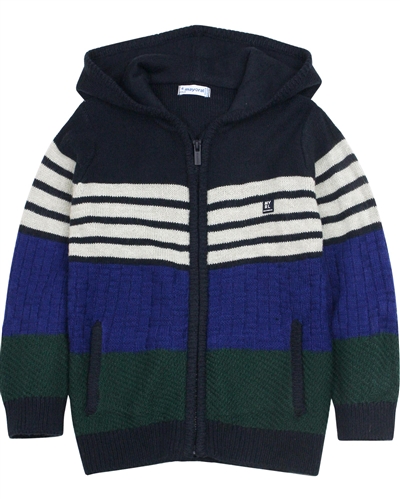 Mayoral Boy's Striped Hooded Cardigan