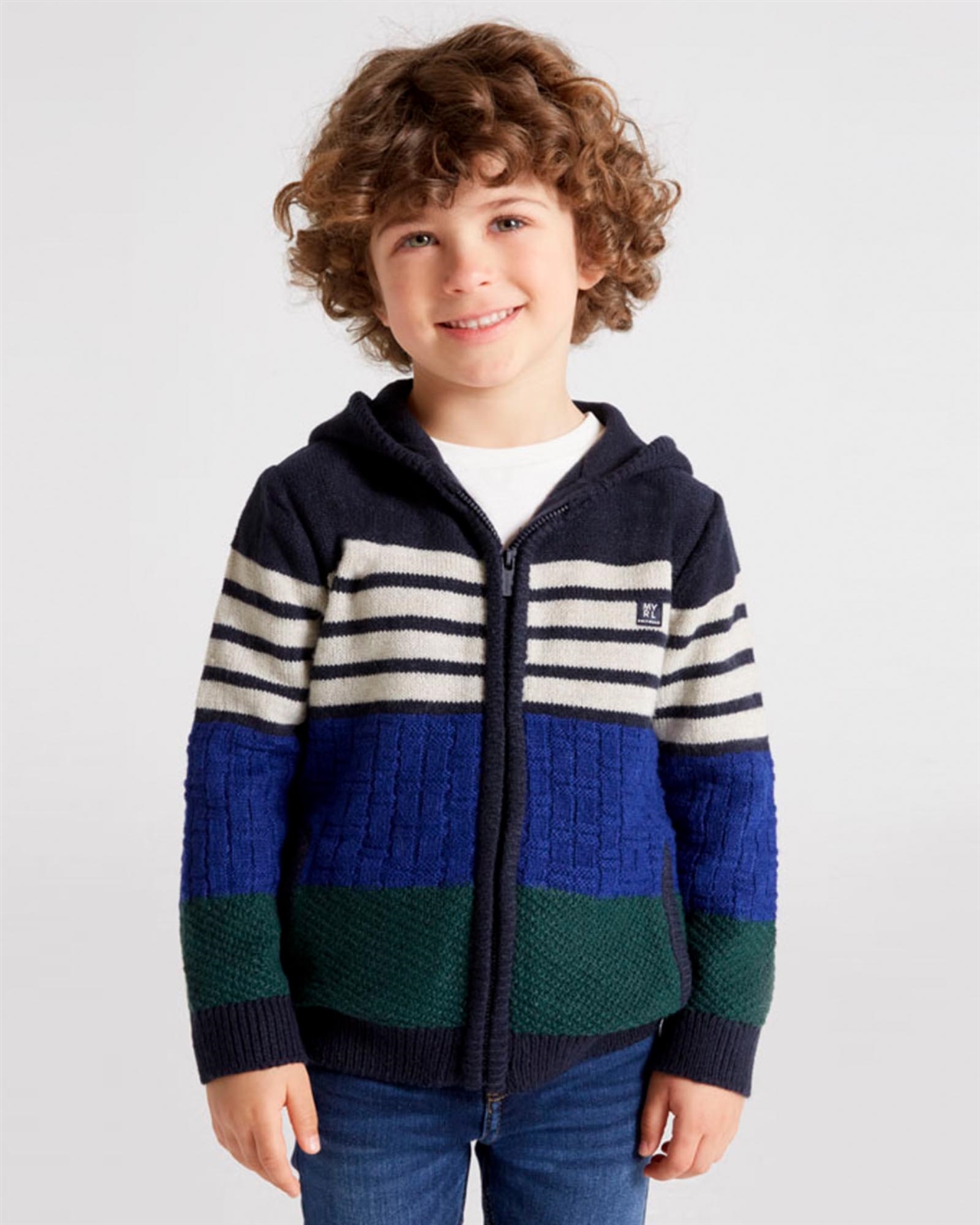 Mayoral Boy's Striped Hooded Cardigan - Mayoral - Mayoral Fall Winter 2022
