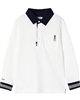 Mayoral Boy's Polo with Woven Collar in Cream