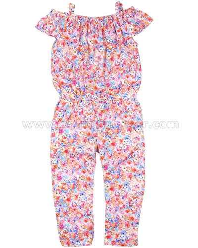 Mayoral Girl's Floral Print Jumpsuit