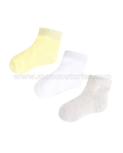 Mayoral Girl's Short Socks Set Yellow/Gray