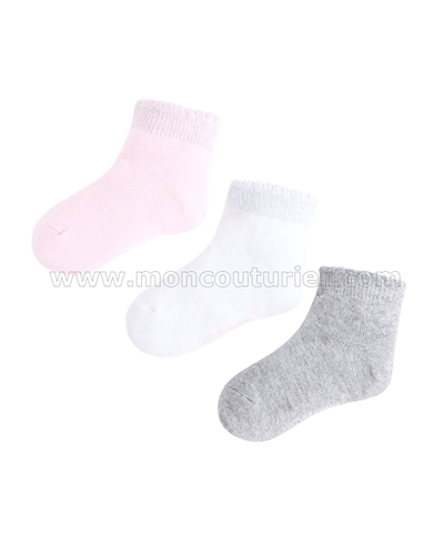 Mayoral Girl's Short Socks Set Pink/Gray
