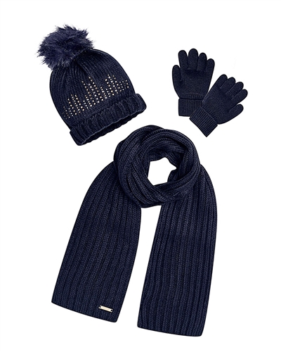 Mayoral Girl's Navy Hat, Scarf and Gloves Set
