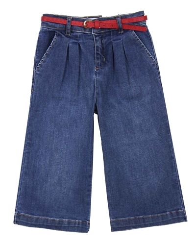 Mayoral Girl's Denim Culotte Pants in Medium Blue