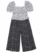 Mayoral Girl's Two-in-one Look Polka Dot Jumpsuit