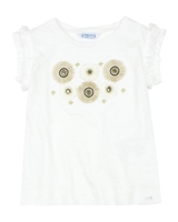 Mayoral Girl's T-shirt with Fringe Circles Applique