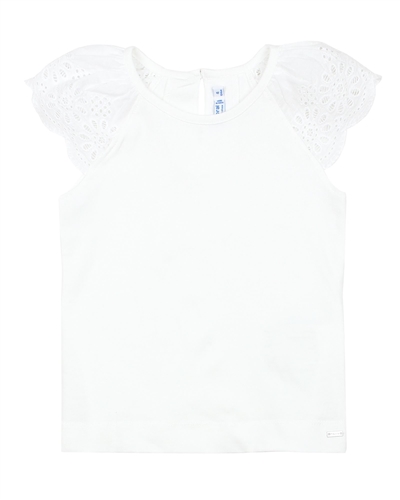 Mayoral Girl's T-shirt with Eyelet Shoulders