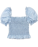 Mayoral Girl's Chambray Smocked Top