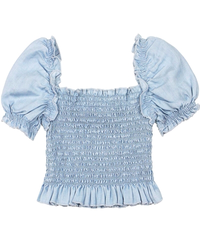 Mayoral Girl's Chambray Smocked Top