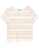 Mayoral Girl's Smocked Top in Multicolour Stripes