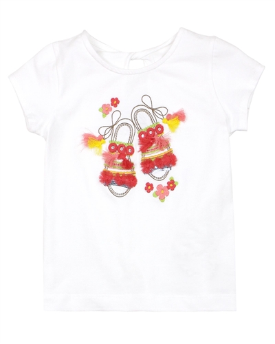 Mayoral Girl's T-shirt with Beach Shoes Embroidery