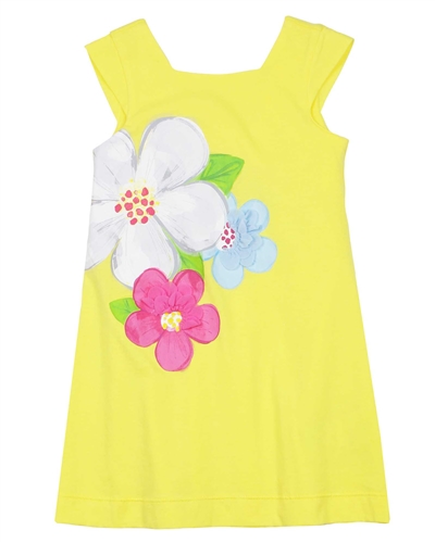 Mayoral Girl's Beach Dress with Flowers in Yellow