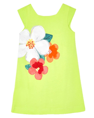 Mayoral Girl's Beach Dress with Flowers in Pistachio