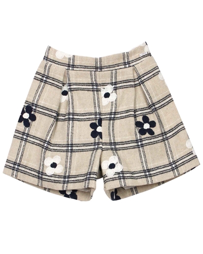 Mayoral Girl's Flower Embroidered Shorts