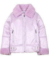 Mayoral Girl's Faux Shearling Jacket in Lilac