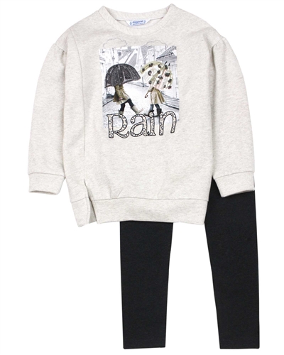 Mayoral Girl's Sweatshirt with Rainy Day and Leggings Set - Mayoral -  Mayoral Fall Winter 2021/22