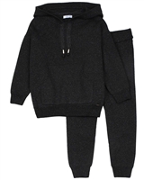 Mayoral Girl's Hooded Knit Joggings Set in Charcoal