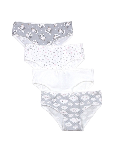 Mayoral Girl's 4-piece Underwear Set in Grey