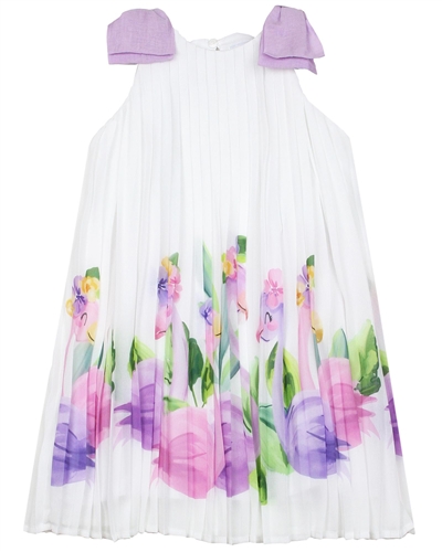 Mayoral Girl's Pleated Dress with Print