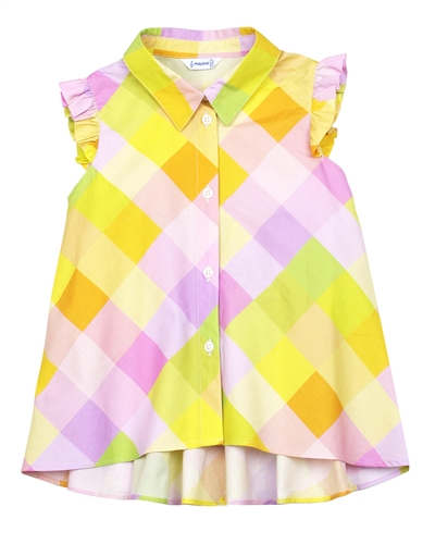Mayoral Girl's Multicolour Plaid Blouse
