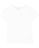Mayoral Girl's T-shirt with Embroidered Flower in White