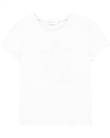 Mayoral Girl's T-shirt with Embroidered Flower in White