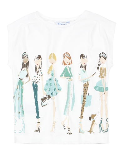Mayoral Girl's T-shirt with Girls Print