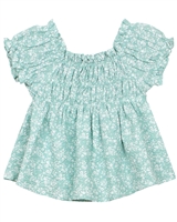 Mayoral Girl's Seersucker Blouse in Floral Print