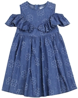 Mayoral Girl's Embroidered Chambray Dress