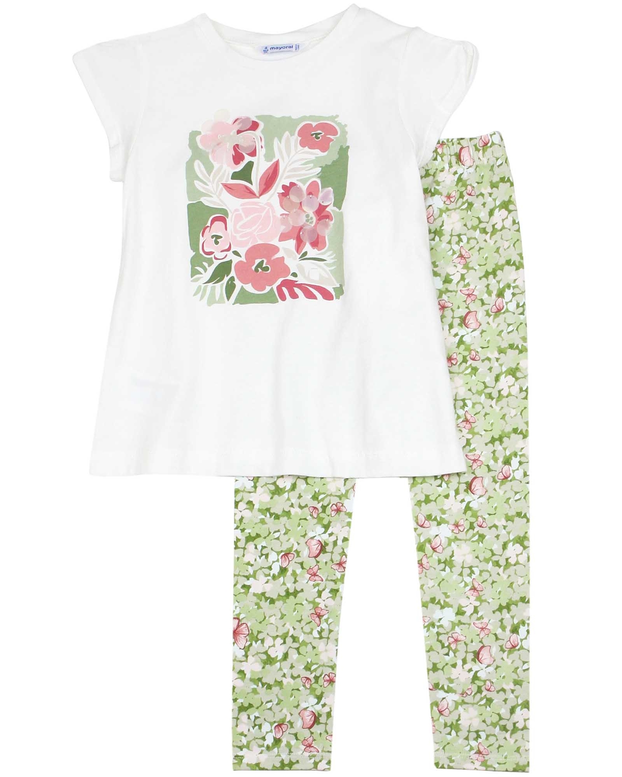 MAYORAL Girl's T-shirt and Floral Print Leggings Set, Sizes 4-9