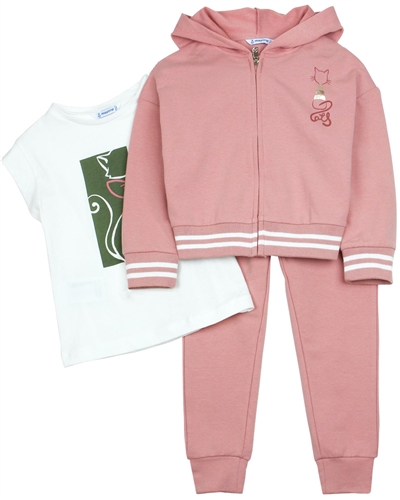 Mayoral Girl's Tracksuit and T-shirt Set