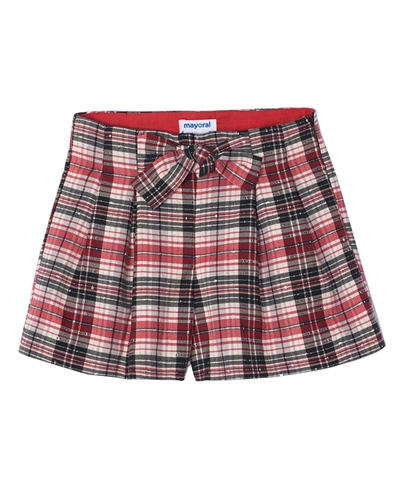 Mayoral Girl's Pleated Plaid Shorts
