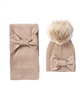 Mayoral Girl's Embellished Hat and Scarf Set in Taupe