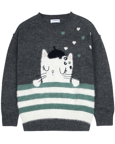 Mayoral Girl's Pullover with Cat Design
