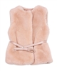 Mayoral Girl's Faux Fur Vest with Belt in Pink