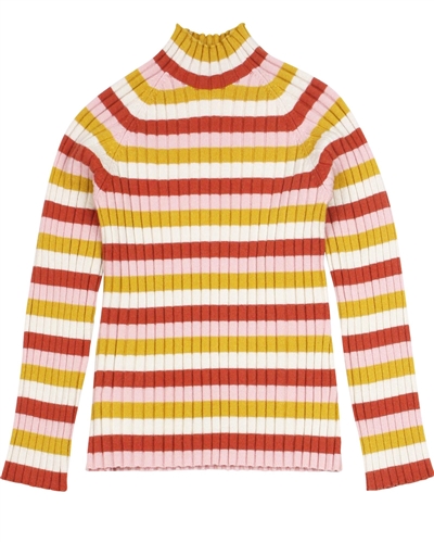 Mayoral Girl's Striped Rib Knit Turtleneck