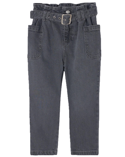 Mayoral Girl's Slouchy Denim Pants in Grey